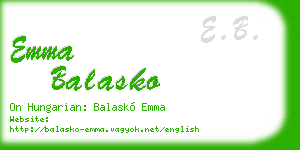 emma balasko business card